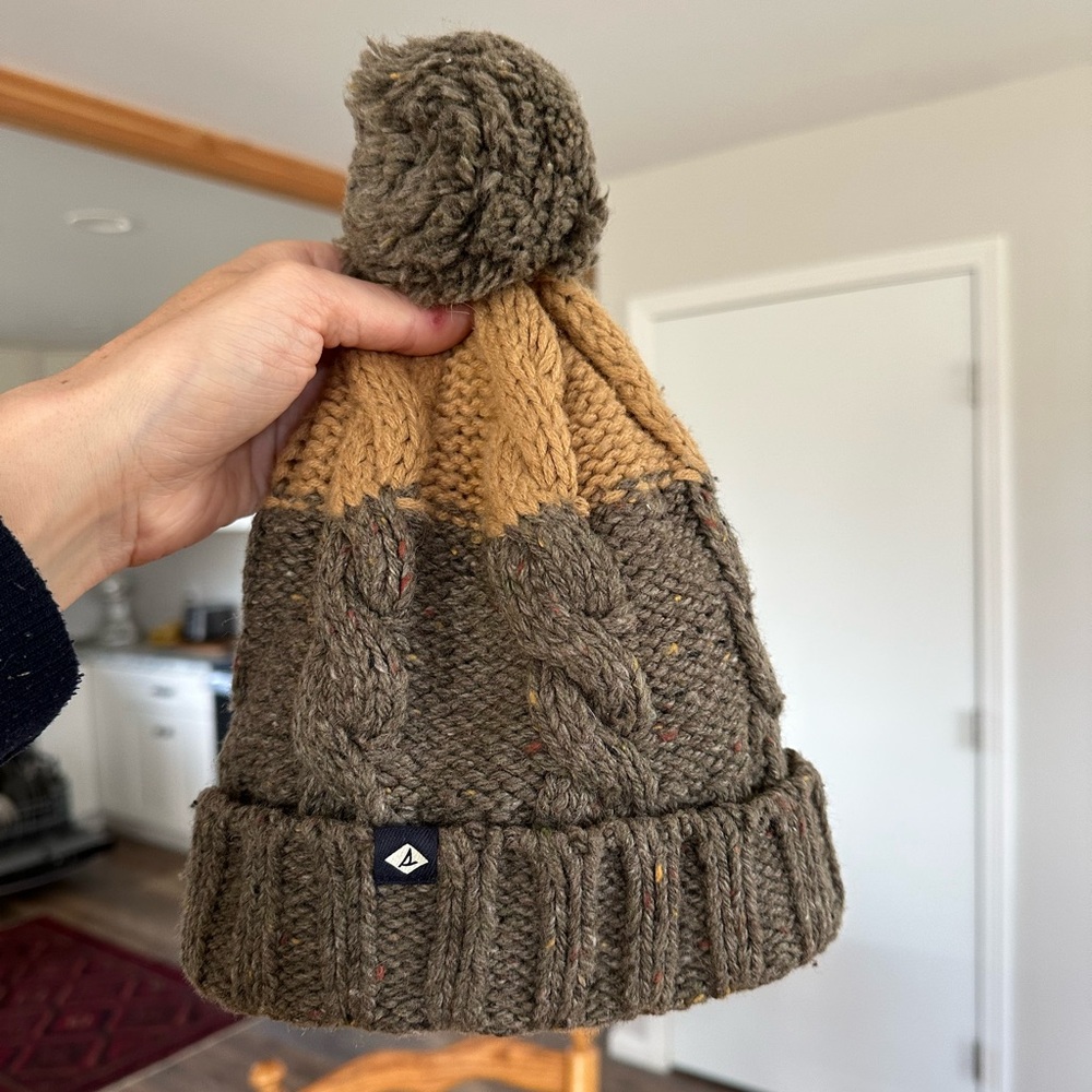 Sperry Fleece Lined Wool Blend Pom-Pom Beanie